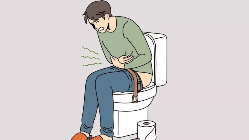 A man having problem with constipation.
