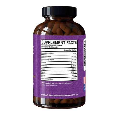 Digestive Enzymes Formula - 60 CT | Digestive Wellness Nano Singapore