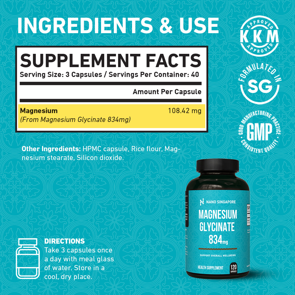 Magnesium Glycinate 834MG
