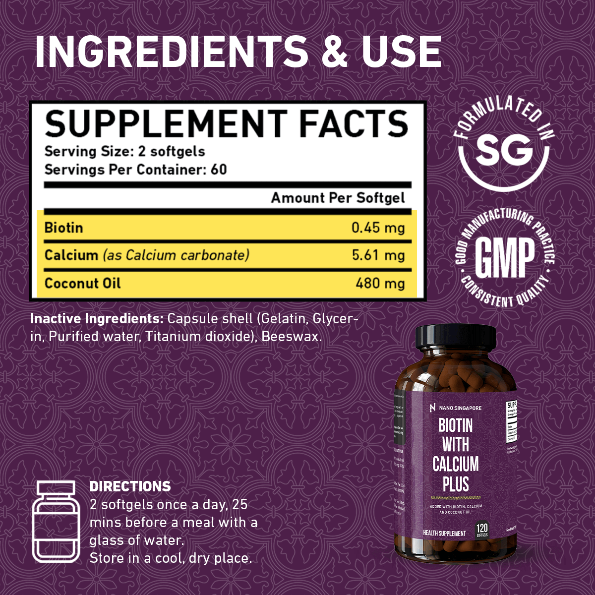 Biotin with Calcium 12,120mcg