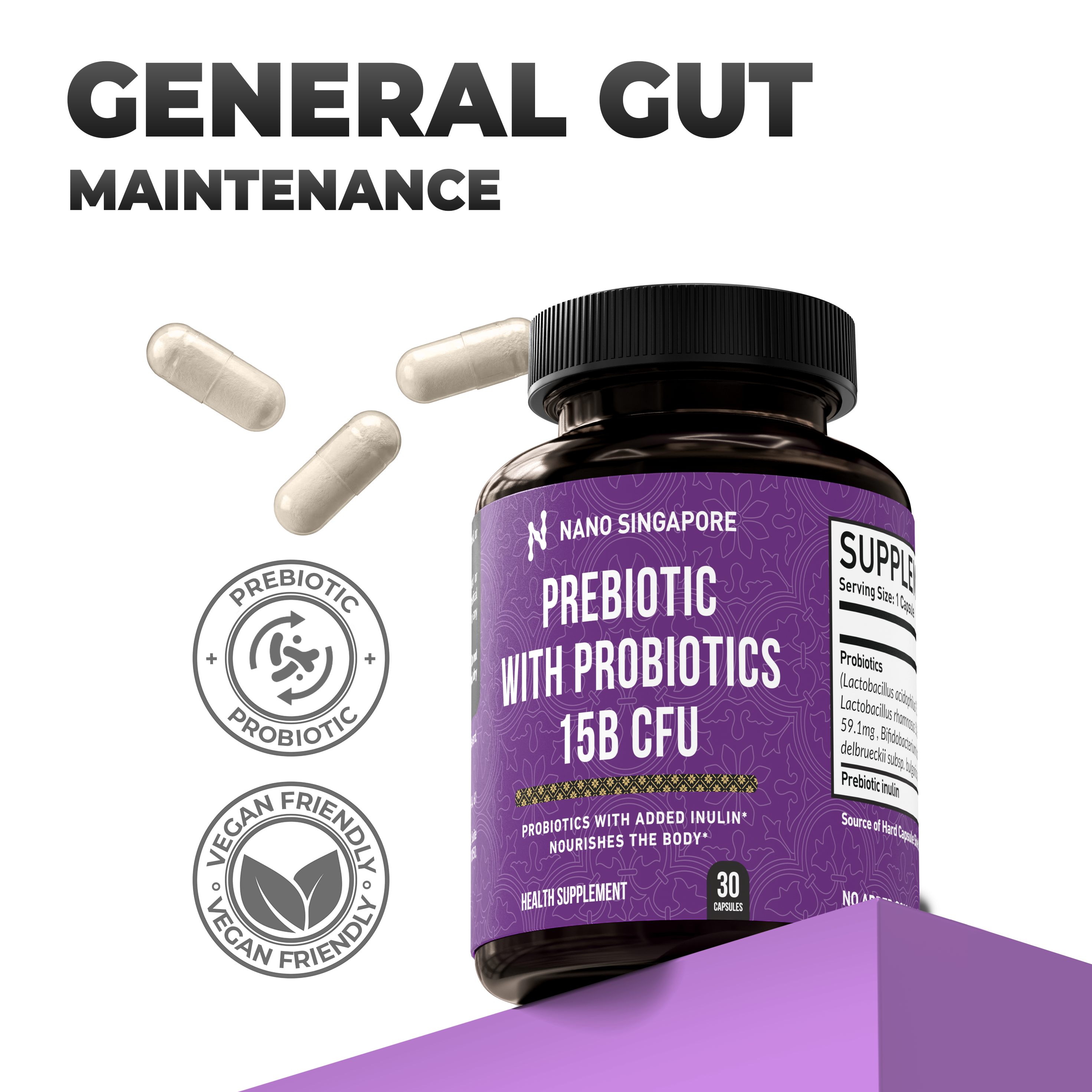 Prebiotic with Probiotic 15B CFU